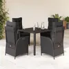 Image de vidaXL 5-delige Tuinset met kussens poly rattan zwart3213068