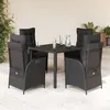 Image de vidaXL 5-delige Tuinset met kussens poly rattan zwart3213069