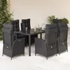 Image de vidaXL Ensemble à Manger de Jardin avec Coussins 7 pcs, Table et Chaises avec Dossier Réglable, Meubles d'Extérieur, 3213071