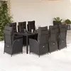 Image de vidaXL Ensemble à Manger de Jardin avec Coussins 9 pcs, Table et Chaises avec Dossier Réglable, Meubles d'Extérieur, 3213075