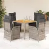 Image de vidaXL 5-delige Tuinset met kussens poly rattan grijs3213104