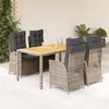 Image de vidaXL Ensemble à Manger de Jardin avec Coussins 5 pcs, Table et Chaises avec Dossier Réglable, Meubles d'Extérieur, 3213106
