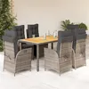 Image de vidaXL Ensemble à Manger de Jardin avec Coussins 7 pcs, Table et Chaises avec Dossier Réglable, Meubles d'Extérieur, 3213107