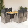 Image de vidaXL Ensemble à Manger de Jardin avec Coussins 7 pcs, Table et Chaises avec Dossier Réglable, Meubles d'Extérieur, 3213108