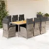 Image de vidaXL 9-delige Tuinset met kussens poly rattan grijs3213111