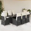 Image de vidaXL Ensemble à Manger de Jardin avec Coussins 9 pcs, Table et Chaises avec Dossier Réglable, Meubles d'Extérieur, 3213113