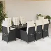 Image de vidaXL Ensemble à Manger de Jardin avec Coussins 9 pcs, Table et Chaises avec Dossier Réglable, Meubles d'Extérieur, 3213114