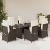 Image de vidaXL Ensemble à Manger de Jardin avec Coussins 7 pcs, Table et Chaises avec Dossier Réglable, Meubles d'Extérieur, 3213118