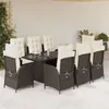 Image de vidaXL Ensemble à Manger de Jardin avec Coussins 9 pcs, Table et Chaises avec Dossier Réglable, Meubles d'Extérieur, 3213120