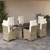 Image de vidaXL Ensemble à Manger de Jardin avec Coussins 7 pcs, Table et Chaises avec Dossier Réglable, Meubles d'Extérieur, 3213124