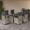 Image de vidaXL Ensemble à Manger de Jardin avec Coussins 7 pcs, Table et Chaises avec Dossier Réglable, Meubles d'Extérieur, 3213130