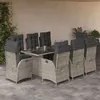 Image de vidaXL Ensemble à Manger de Jardin avec Coussins 9 pcs, Table et Chaises avec Dossier Réglable, Meubles d'Extérieur, 3213131