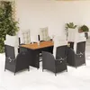 Image de vidaXL Ensemble à Manger de Jardin avec Coussins 7 pcs, Table et Chaises avec Dossier Réglable, Meubles d'Extérieur, 3213136