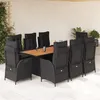 Image de vidaXL Ensemble à Manger de Jardin avec Coussins 9 pcs, Table et Chaises avec Dossier Réglable, Meubles d'Extérieur, 3213141
