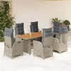 Image de vidaXL 7-delige Tuinset met kussens poly rattan grijs3213142