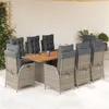 Image de vidaXL 9-delige Tuinset met kussens poly rattan grijs3213143