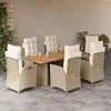 Image de vidaXL 7-delige Tuinset met kussens poly rattan beige3213145