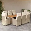 Image de vidaXL 9-delige Tuinset met kussens poly rattan beige3213147