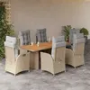 Image de vidaXL 7-delige Tuinset met kussens poly rattan gemengd beige3213148