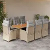 Image de vidaXL 9-delige Tuinset met kussens poly rattan gemengd beige3213149