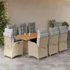 Image de vidaXL 9-delige Tuinset met kussens poly rattan gemengd beige3213150