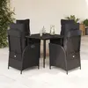 Image de vidaXL Ensemble à Manger de Jardin avec Coussins 5 pcs, Table et Chaises avec Dossier Réglable, Meubles d'Extérieur, 3213176