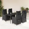 Image de vidaXL Ensemble à Manger de Jardin avec Coussins 5 pcs, Table et Chaises avec Dossier Réglable, Meubles d'Extérieur, 3213178