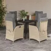 Image de vidaXL Ensemble à Manger de Jardin avec Coussins 5pcs, Table et Chaise de Terrasse, Meubles de Patio, Mobilier d'Extérieur, 3213255