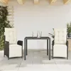 Image de vidaXL 3-delige Tuinset met kussens poly rattan zwart3213314