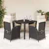 Image de vidaXL 5-delige Tuinset met kussens poly rattan zwart3213315