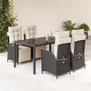 Image de vidaXL Ensemble à Manger de Jardin avec Coussins 5 pcs, Table et Chaises avec Dossier Réglable, Meubles d'Extérieur, 3213316