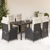 Image de vidaXL Ensemble à Manger de Jardin avec Coussins 7 pcs, Table et Chaises avec Dossier Réglable, Meubles d'Extérieur, 3213317