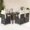 Image de vidaXL Ensemble à Manger de Jardin avec Coussins 7 pcs, Table et Chaises avec Dossier Réglable, Meubles d'Extérieur, 3213318