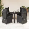 Image de vidaXL 5-delige Tuinset met kussens poly rattan zwart3213321
