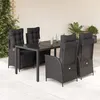 Image de vidaXL Ensemble à Manger de Jardin avec Coussins 5 pcs, Table et Chaises avec Dossier Réglable, Meubles d'Extérieur, 3213322