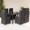 Image de vidaXL Ensemble à Manger de Jardin avec Coussins 7 pcs, Table et Chaises avec Dossier Réglable, Meubles d'Extérieur, 3213323