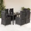 Image de vidaXL Ensemble à Manger de Jardin avec Coussins 7 pcs, Table et Chaises avec Dossier Réglable, Meubles d'Extérieur, 3213324