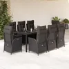 Image de vidaXL Ensemble à Manger de Jardin avec Coussins 9 pcs, Table et Chaises avec Dossier Réglable, Meubles d'Extérieur, 3213325
