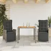 Image de vidaXL 3-delige Tuinset met kussens poly rattan grijs3213344