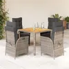 Image de vidaXL 5-delige Tuinset met kussens poly rattan grijs3213345
