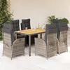 Image de vidaXL Ensemble à Manger de Jardin avec Coussins 7 pcs, Table et Chaises avec Dossier Réglable, Meubles d'Extérieur, 3213347
