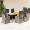 Image de vidaXL 7-delige Tuinset met kussens poly rattan grijs3213348