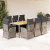 Image de vidaXL 9-delige Tuinset met kussens poly rattan grijs3213349