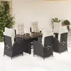 Image de vidaXL Ensemble à Manger de Jardin avec Coussins 7 pcs, Table et Chaises avec Dossier Réglable, Meubles d'Extérieur, 3213350