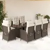 Image de vidaXL Ensemble à Manger de Jardin avec Coussins 9 pcs, Table et Chaises avec Dossier Réglable, Meubles d'Extérieur, 3213355