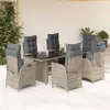 Image de vidaXL Ensemble à Manger de Jardin avec Coussins 7 pcs, Table et Chaises avec Dossier Réglable, Meubles d'Extérieur, 3213356