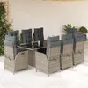 Image de vidaXL Ensemble à Manger de Jardin avec Coussins 9 pcs, Table et Chaises avec Dossier Réglable, Meubles d'Extérieur, 3213357