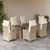 Image de vidaXL Ensemble à Manger de Jardin avec Coussins 7 pcs, Table et Chaises avec Dossier Réglable, Meubles d'Extérieur, 3213358