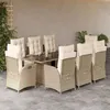 Image de vidaXL Ensemble à Manger de Jardin avec Coussins 9 pcs, Table et Chaises avec Dossier Réglable, Meubles d'Extérieur, 3213359