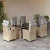 Image de vidaXL Ensemble à Manger de Jardin avec Coussins 7 pcs, Table et Chaises avec Dossier Réglable, Meubles d'Extérieur, 3213360